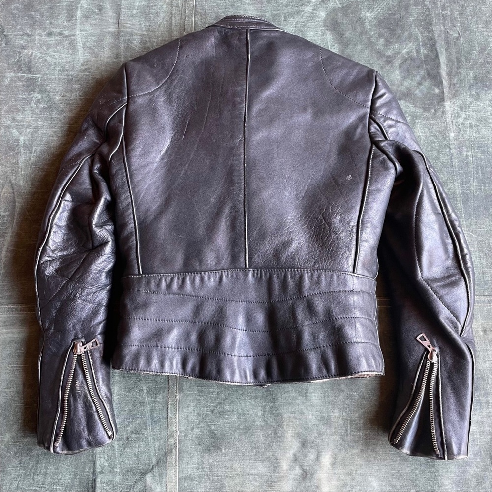 1980’s HARRO Leather Perfecto Style Motorcycle Jacket Black Leather - Picture 2 of 10